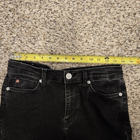Hudson Jeans Natalie Midrise Super Skinny Ankle Raw Hem, Black, SIZE: 27 - Picture 13 of 16